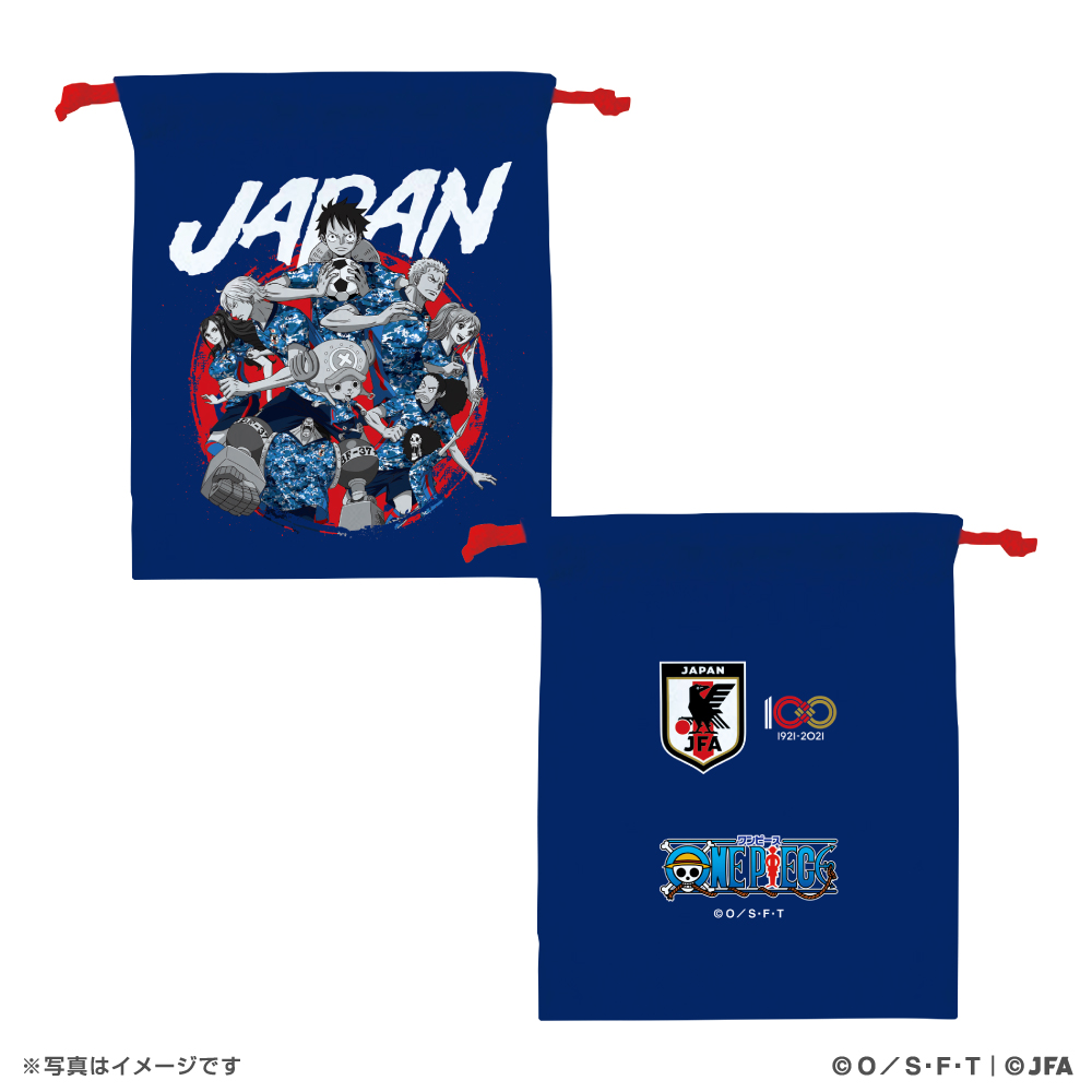 One Piece 巾着 サッカー日本代表ver 予約受付中 10 7 木 より順次発送予定 Space Age Goods Shop スポーツ アニメ キャラクターコラボグッズ通販